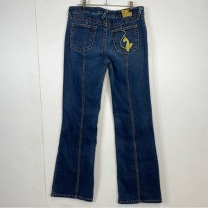 Baby Phat Size 13 Cat Pocket Y2K 2000's Wide Leg Jeans